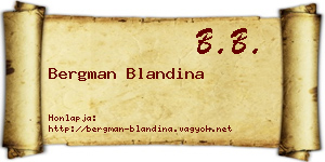 Bergman Blandina névjegykártya